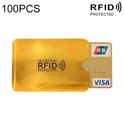 100 stuks aluminiumfolie RFID blokkeren credit card ID Bank kaart geval kaarthouder cover grootte: 9 x 6.3 cm (goud)