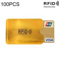 100 stuks aluminiumfolie RFID blokkeren credit card ID Bank kaart geval kaarthouder cover grootte: 9 x 6.3 cm (goud)