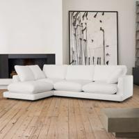 Kave Home 4-zits Loungebank 'Gala' Links, Chenille, kleur Wit