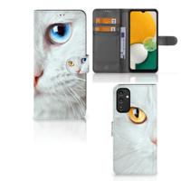 Samsung Galaxy A14 5G | Telefoonhoesje | Met pasjeshouder | Witte Kat