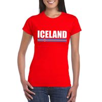 Rood IJsland supporter t-shirt voor dames - thumbnail