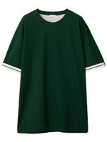 Burberry t-shirt en coton à bords rayés - Vert