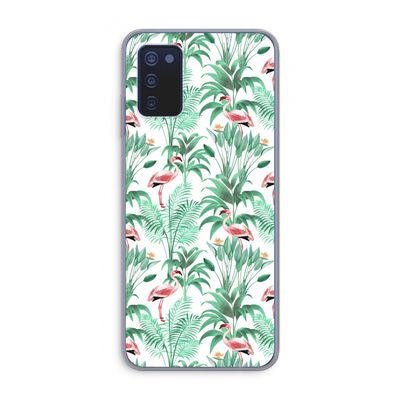 Flamingo bladeren: Samsung Galaxy A03s Transparant Hoesje