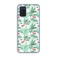 Flamingo bladeren: Samsung Galaxy A03s Transparant Hoesje