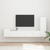 Tv-meubelset Wandgemonteerd 3 pcs Wit Bewerkt hout