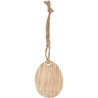 Hanger | hout | met koord | 4.5x3.5cm | Paasei | naturel | 36 stuks