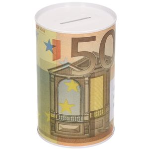 Metalen spaarpot 50 euro biljet 8 x 15 cm   -