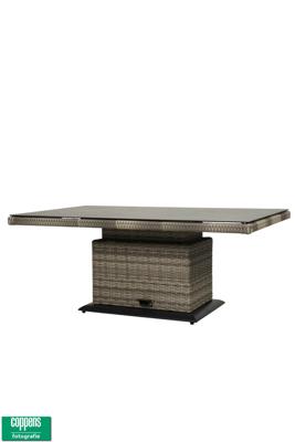 Qopps Sandigo / Aruba in hoogte verstelbare tuintafel 140 x 85 licht Grijs