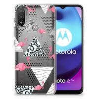 Motorola Moto E20 | E40 TPU Hoesje Flamingo Triangle - thumbnail