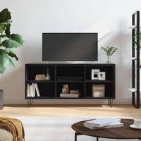 Tv-meubel 103,5x30x50 cm bewerkt hout zwart - thumbnail