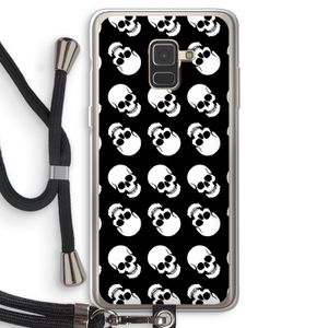 Musketon Skulls: Samsung Galaxy A8 (2018) Transparant Hoesje met koord