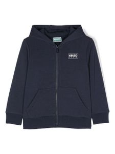 Kenzo Kids sweat zippé à patch logo - Bleu