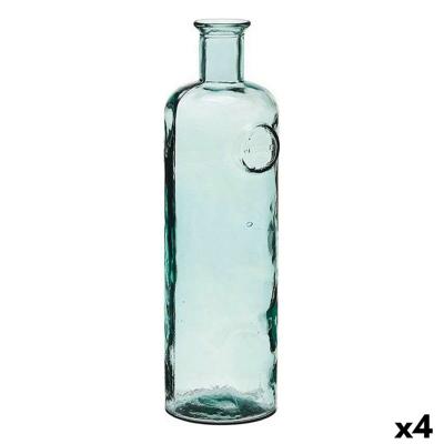 Decoratieve fles Gift Decor 2438/45 Stamp Transparant 14 x 44 x 13 cm Decoratie (4 Stuks)