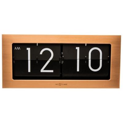 NeXtime klok 5198co big flip, 16,7x36 cm, flip-over, copper/ black