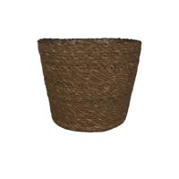 Steege Plantenmand - zeegras - rotan - bruin - 22 x 19 cm   - - thumbnail