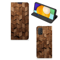 Book Wallet Case voor Samsung Galaxy A03s Wooden Cubes