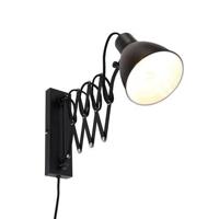 QAZQA Industriële wandlamp zwart met verstelbare arm - Merle