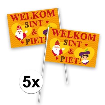 5x Zwaaivlaggetje Sinterklaas