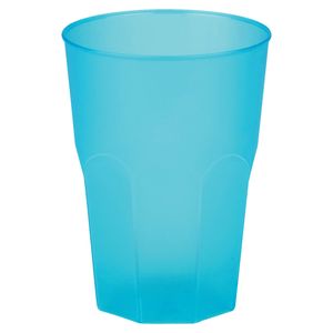 Drinkglazen frosted - turquoise - 6x - 420 ml - onbreekbaar kunststof - Feest/cocktailbekers