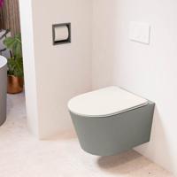 Wandcloset Mondiaz Lavie | Zonder spoelrand | Incl.Toiletzitting-Linen | Keramiek | Smoke (grijs)