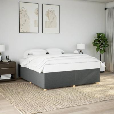 Bedframe zonder matras stof donkergrijs 200x200 cm