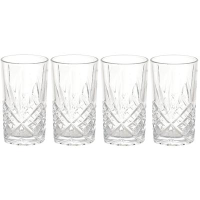 Cook Concept Cocktail Drinkglazen - Luxe relief - transparant - glas - set 4x stuks - 350 ml
