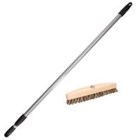 Sorex Schrobbezem - hout - met metalen telescoopsteel - tot 130 cm - schrobber