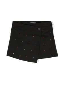 MSGM Kids jupe short à design asymétrique - Noir