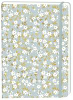 Notitieboek witte bloemen a5 lijn 92pag sc grijs