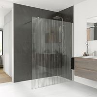 Balmani Modular inloopdouche 120 x 200 cm mikado glas geborsteld inox profiel - thumbnail