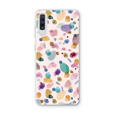 Terrazzo Memphis Pink: Samsung Galaxy A70 Transparant Hoesje