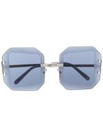 Marni Eyewear lunettes de soleil à monture carrée oversize - Bleu