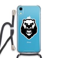 Angry Bear (white): iPhone XR Transparant Hoesje met koord