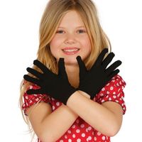 Zwarte verkleed handschoenen voor kinderen - thumbnail
