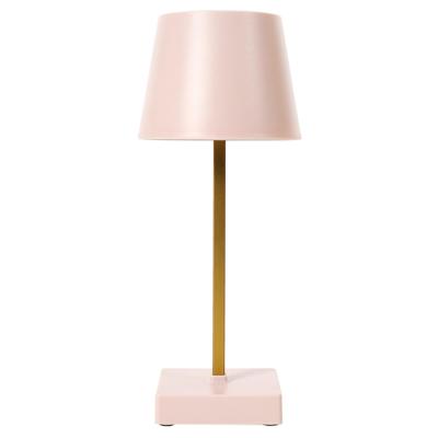 LED tafellamp portable - kunststof - roze - touch - 26 cm - binnen