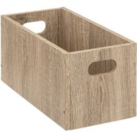 Opbergmand/kastmand 7 liter bruin/naturel van hout 31 x 15 x 15 cm