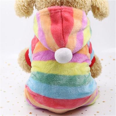 Hond pyjama fleece jumpsuit herfst winter hond kleren vier benen warm huisdier kleren grootte: M (regenboog kleur)