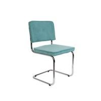 Zuiver Ridge Rib Eetkamerstoelen Blauw - Set van 2