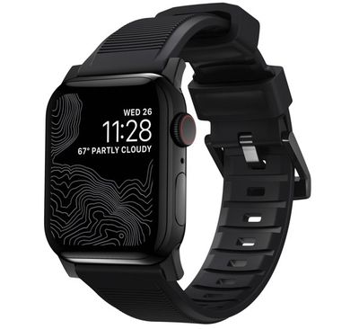 Nomad rugged sport strap Apple Watch 42mm / 44mm / 45mm / 49mm zwart / zwart