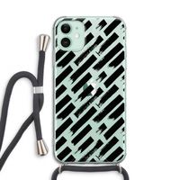 Zwarte vegen: iPhone 11 Transparant Hoesje met koord