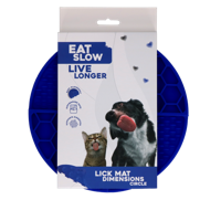 Eat Slow Live Longer Lick Mat Dimensions Circle Blauw
