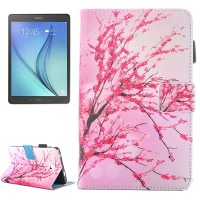 Samsung Galaxy Tab A 7.0 inch / T280 horizontaal Perzik bloesem patroon PU leren Flip Hoesje met houder en opbergruimte voor pen, pinpassen & geld