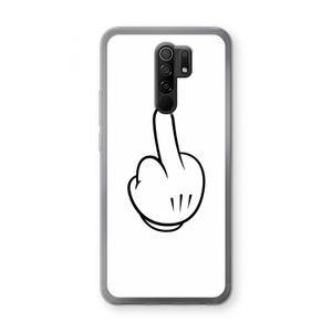Middle finger white: Xiaomi Redmi 9 Transparant Hoesje