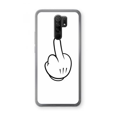 Middle finger white: Xiaomi Redmi 9 Transparant Hoesje