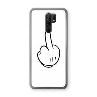 Middle finger white: Xiaomi Redmi 9 Transparant Hoesje