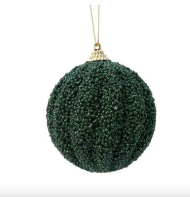 Kerstbal Foam Glitter - Dennengroen - Decoris