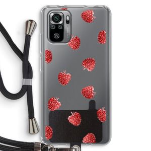 Framboosjes: Xiaomi Redmi Note 10S Transparant Hoesje met koord