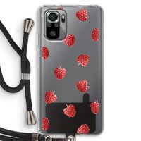 Framboosjes: Xiaomi Redmi Note 10S Transparant Hoesje met koord