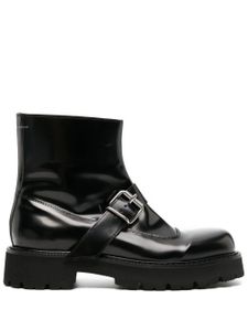 MM6 Maison Margiela bottines en cuir à boucles - Noir