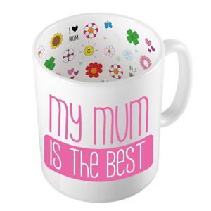 Bellatio Decorations Cadeau koffie/thee mok voor mama - roze - keramiek - 300 ml - Moederdag   -